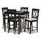 Baxton Studio Lenoir Sand Upholstered Espresso Finished 5-Piece Wood Pub Set 157-9593-9776 - alternate 1